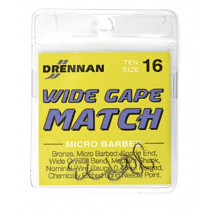 DRENNAN HOOK WIDE GAPE MATCH 10pcs